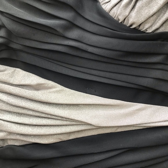 LOVE Tease Silver Black Strapless Evening Dress 3 - Picture 7 of 8